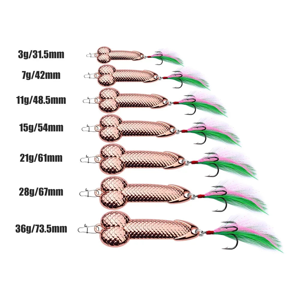 Metal Penis Lure with Spoon, Glitter Vibrating Hard Artificial Bait wi –  ADNFishing